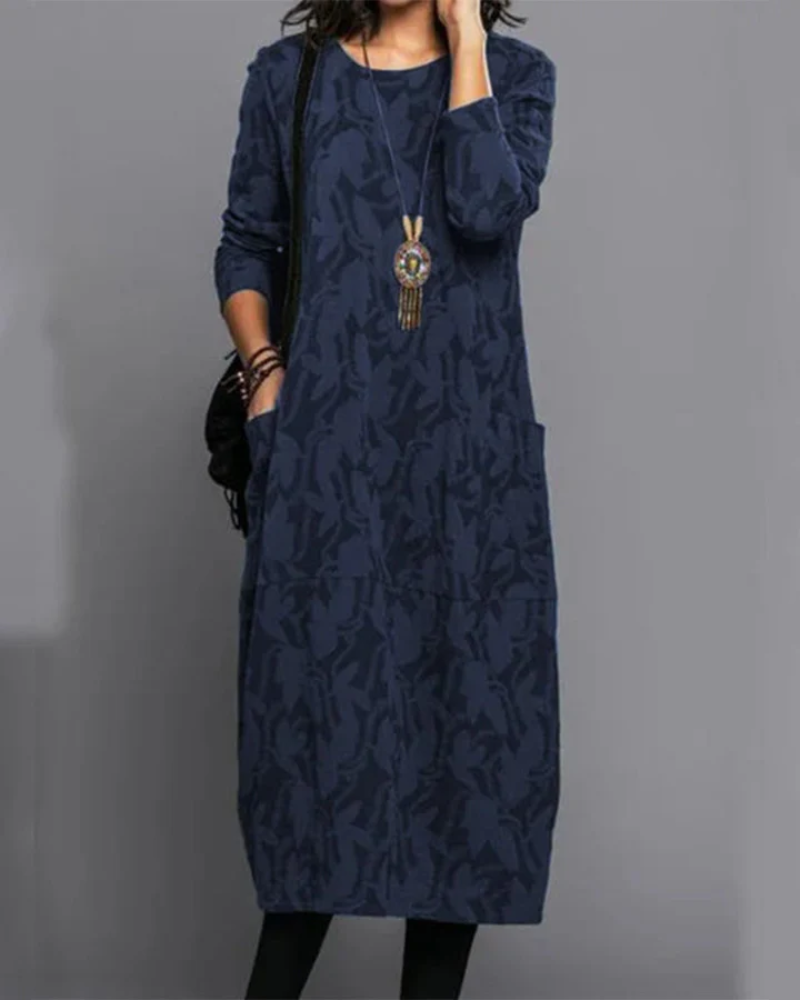 Alena | Damen Langarm Winterkleid | Midi
