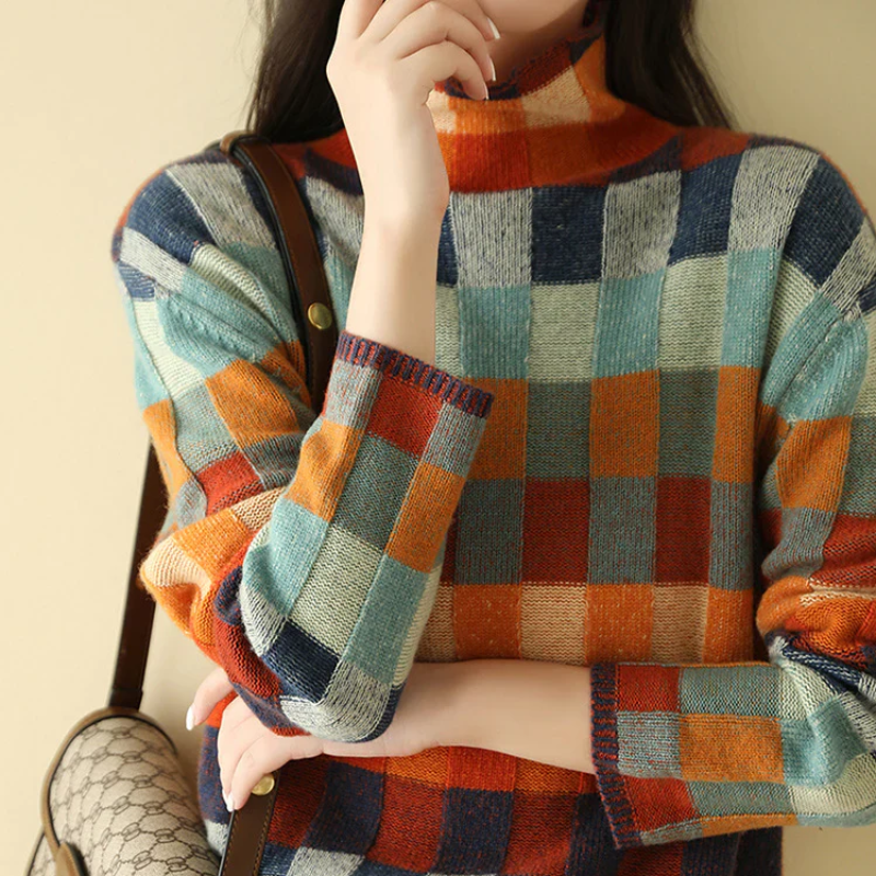 Zinnia | Damen Rollkragen Pullover | Strick Sweater