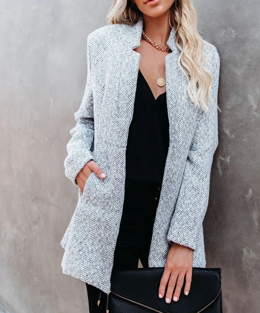 Alina | Damen Lange Strickjacke | Warm