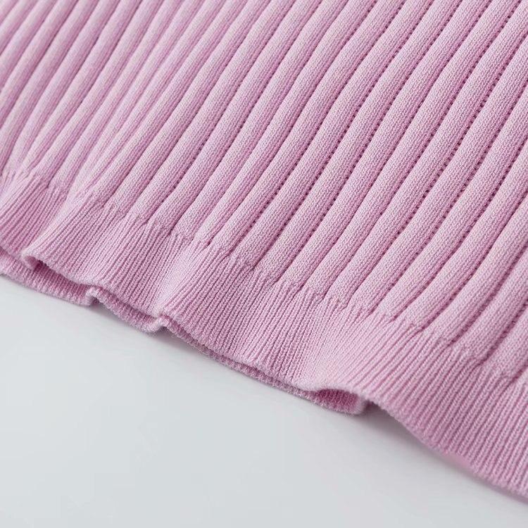 Kurzes, geripptes Damen-Poloshirt