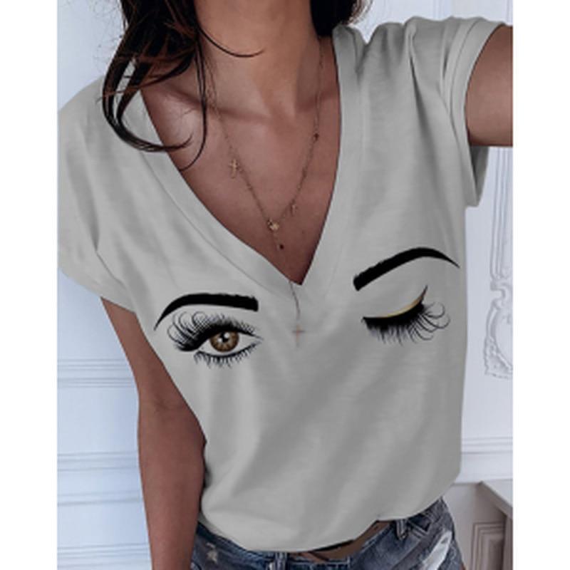Damen-T-Shirt mit mit Augen-Print