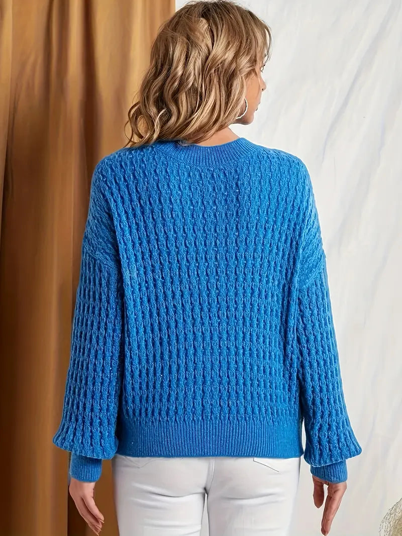 Jonna - Lässiger gestrickter Zopfpullover Damen