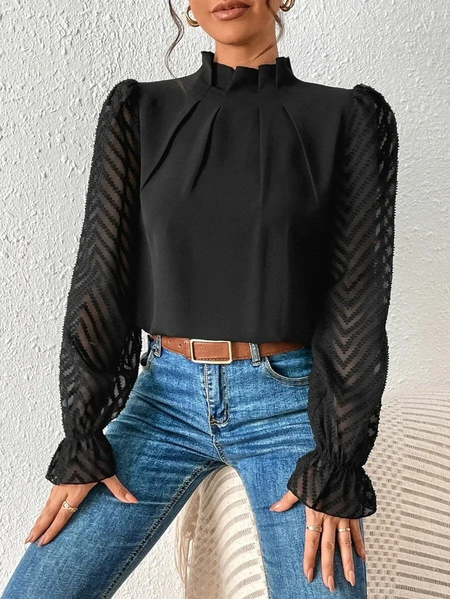 Lillymoda | Felicity - Elegantes Top mit Rüschenärmel für Frauen