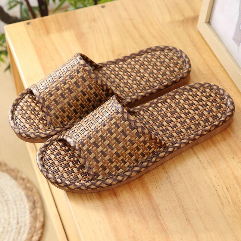 Lillymoda | Alex - Bequeme Rattan Hausschuhe