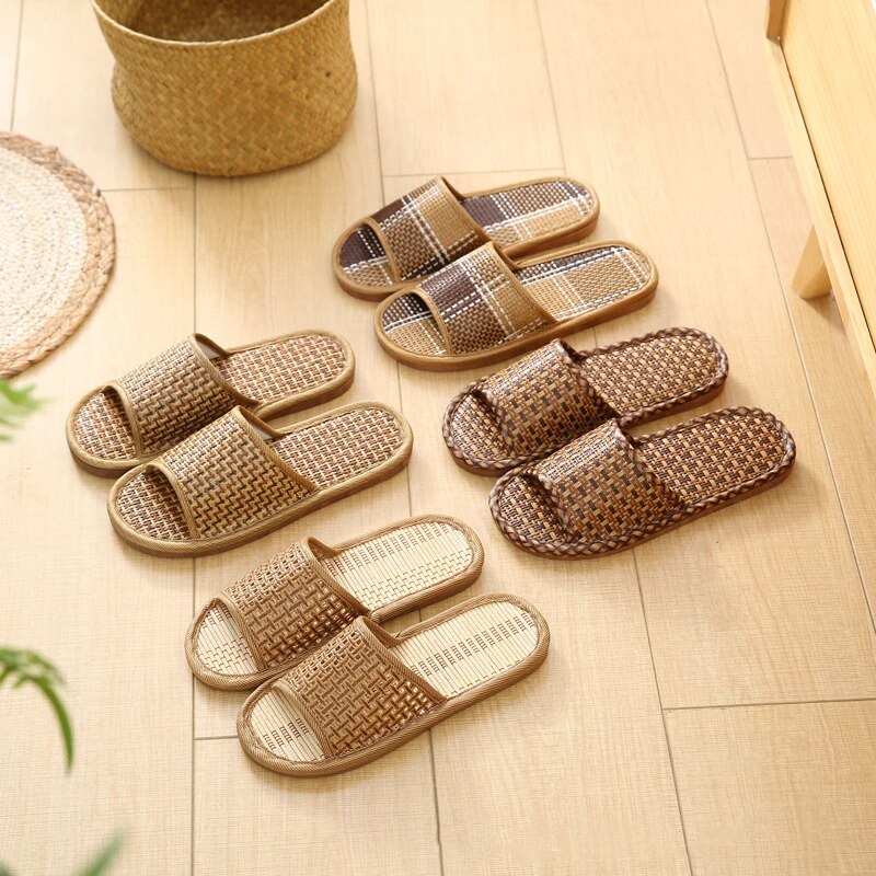 Lillymoda | Alex - Bequeme Rattan Hausschuhe