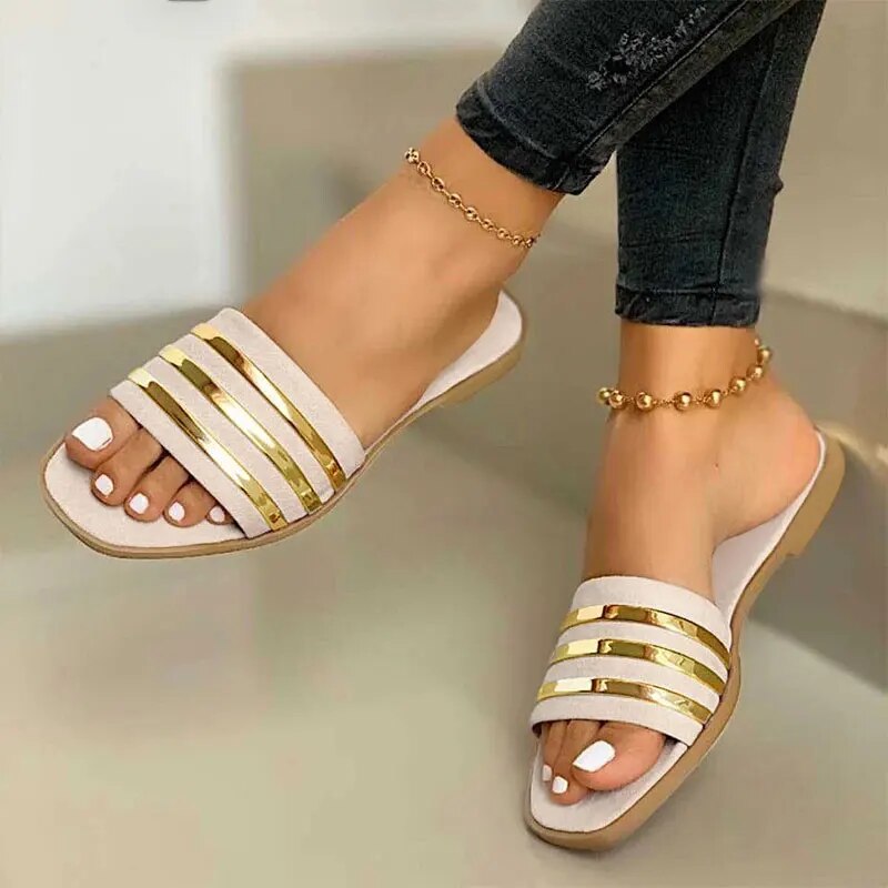Lillymoda | Addilyn - Gestreifte Flache Sommerschuhe