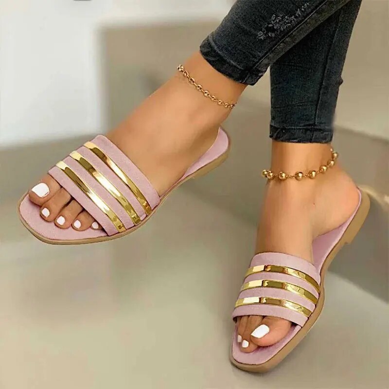 Lillymoda | Addilyn - Gestreifte Flache Sommerschuhe