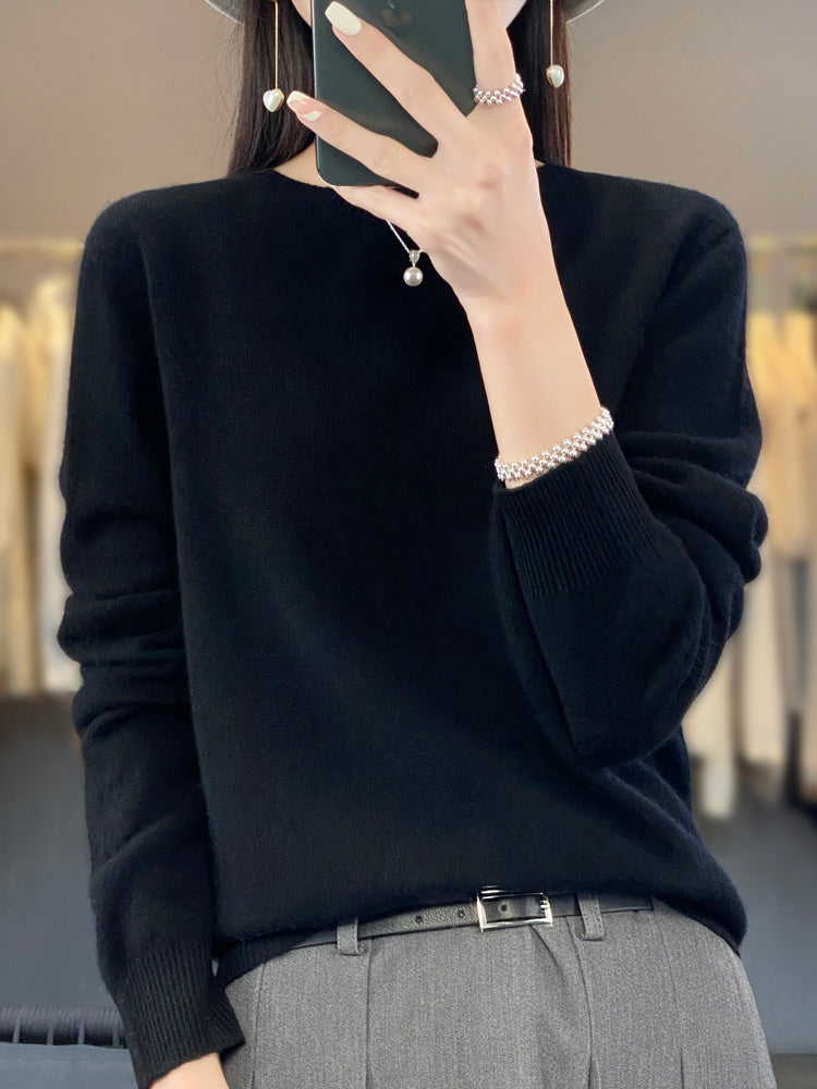 Lillymoda | Brenna - lässiger Strickpullover mit O-Ausschnitt