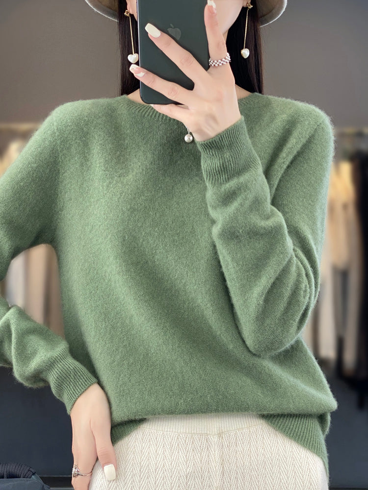 Lillymoda | Brenna - lässiger Strickpullover mit O-Ausschnitt