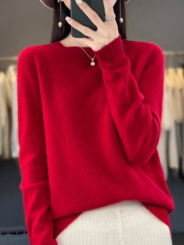 Lillymoda | Brenna - lässiger Strickpullover mit O-Ausschnitt