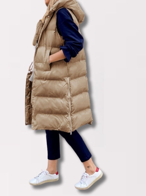 Lillymoda | Emelia - Lange ärmellose Jacke mit Kapuze