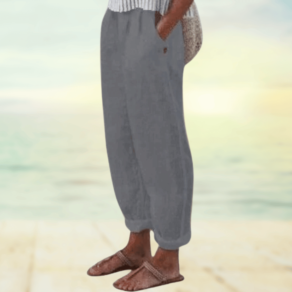 Zafina | Damen Elegant Weite Hose | Weiß