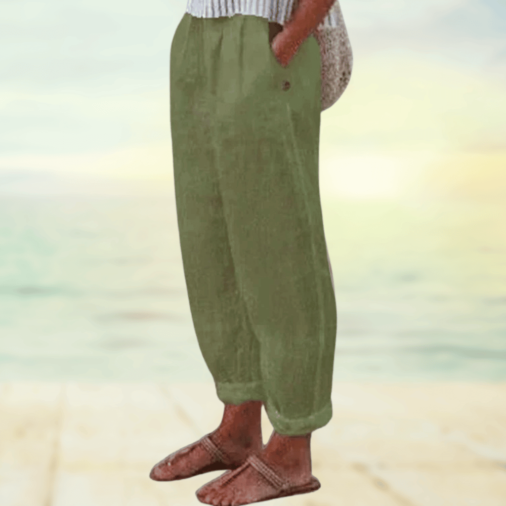 Zafina | Damen Elegant Weite Hose | Weiß