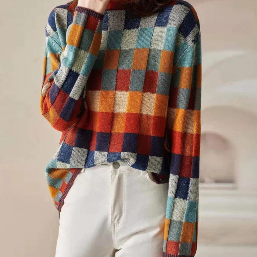 Eleganter Pullover mit Karomuster – Perfekt für den Winter