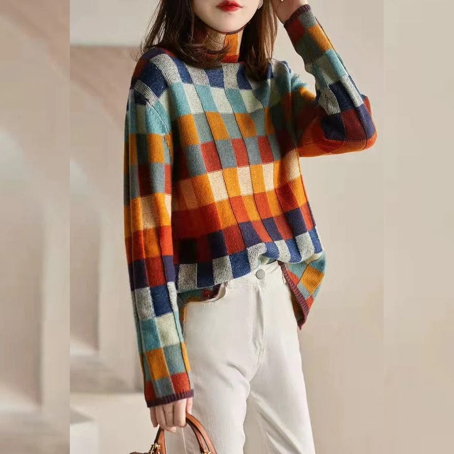 Eleganter Pullover mit Karomuster – Perfekt für den Winter
