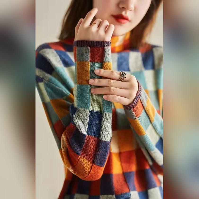 Eleganter Pullover mit Karomuster – Perfekt für den Winter
