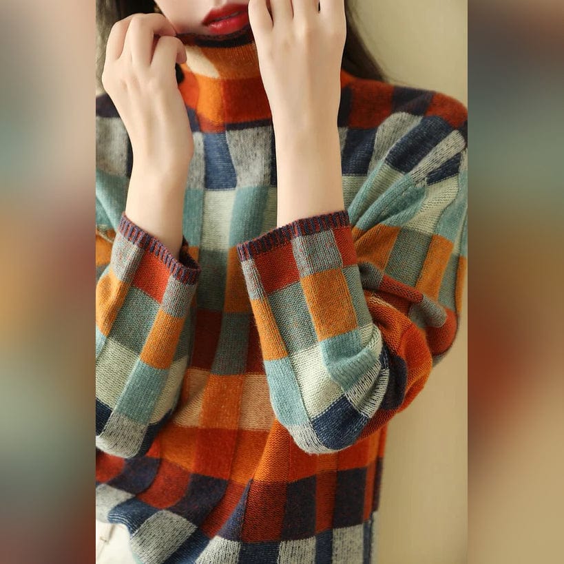 Eleganter Pullover mit Karomuster – Perfekt für den Winter
