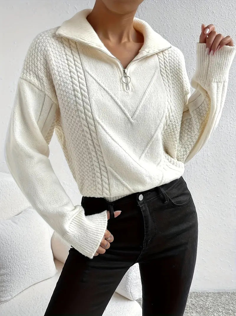 Ludivine - Lässiger Pullover mit Reißverschluss Damen