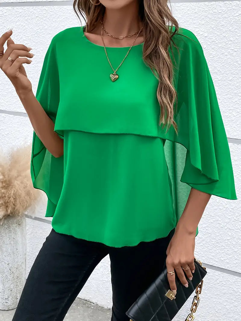 Valery - Elegante Bluse mit Umhangärmeln