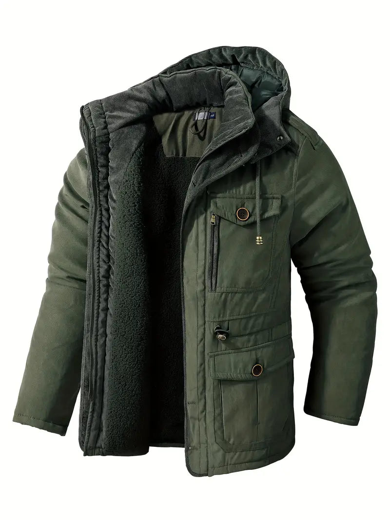 Gedo - Stylischer Wintermantel für Männer - mit Kapuze und Taschen