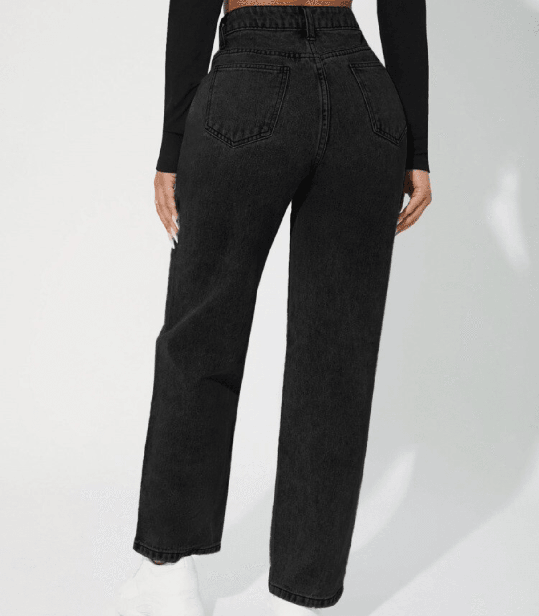 Jeans aus Denim mit lässigem, hoch tailliertem Schnitt