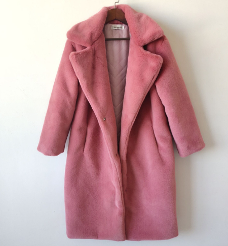 Lillymoda | Emily - Langer Kunstpelz-Mantel mit Gürtel