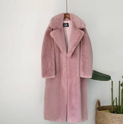 Lillymoda | Emily - Langer Kunstpelz-Mantel mit Gürtel