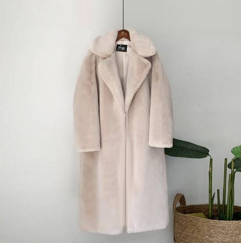 Lillymoda | Emily - Langer Kunstpelz-Mantel mit Gürtel