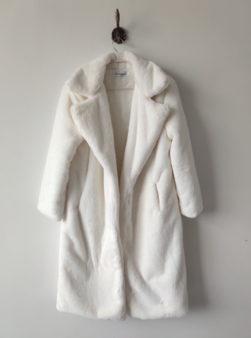 Lillymoda | Emily - Langer Kunstpelz-Mantel mit Gürtel