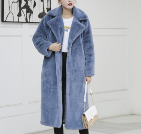 Lillymoda | Emily - Langer Kunstpelz-Mantel mit Gürtel