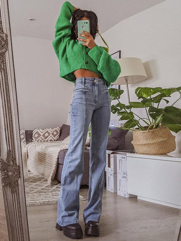 Jeans mit Retro-Star-Patch für Frauen