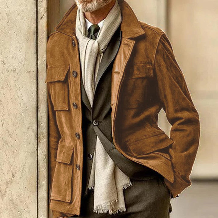 Anspruchsvolle, vielseitige, elegante Wildlederjacke für Herren