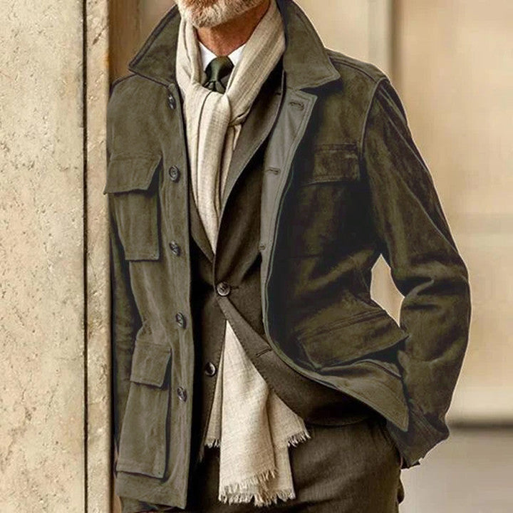Anspruchsvolle, vielseitige, elegante Wildlederjacke für Herren