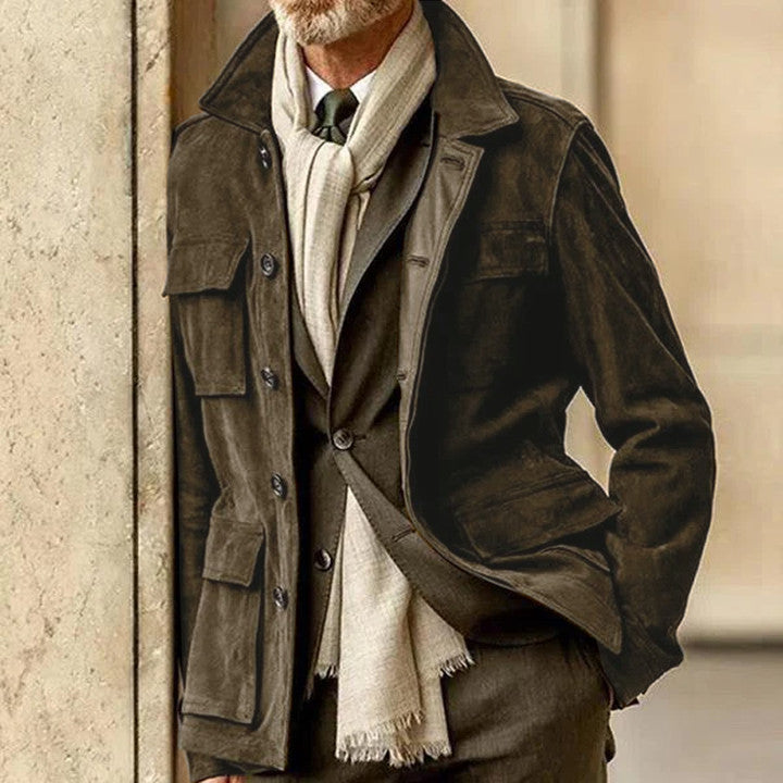 Anspruchsvolle, vielseitige, elegante Wildlederjacke für Herren
