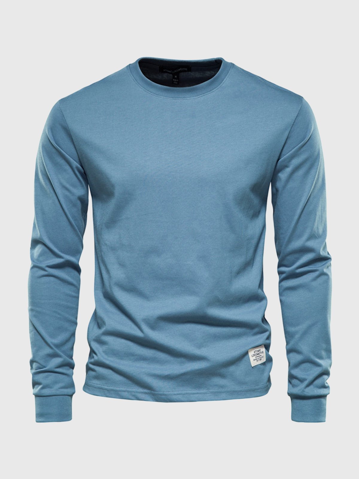 Garvan - Herren Baumwoll-Langarmshirt mit Rundhalsausschnitt