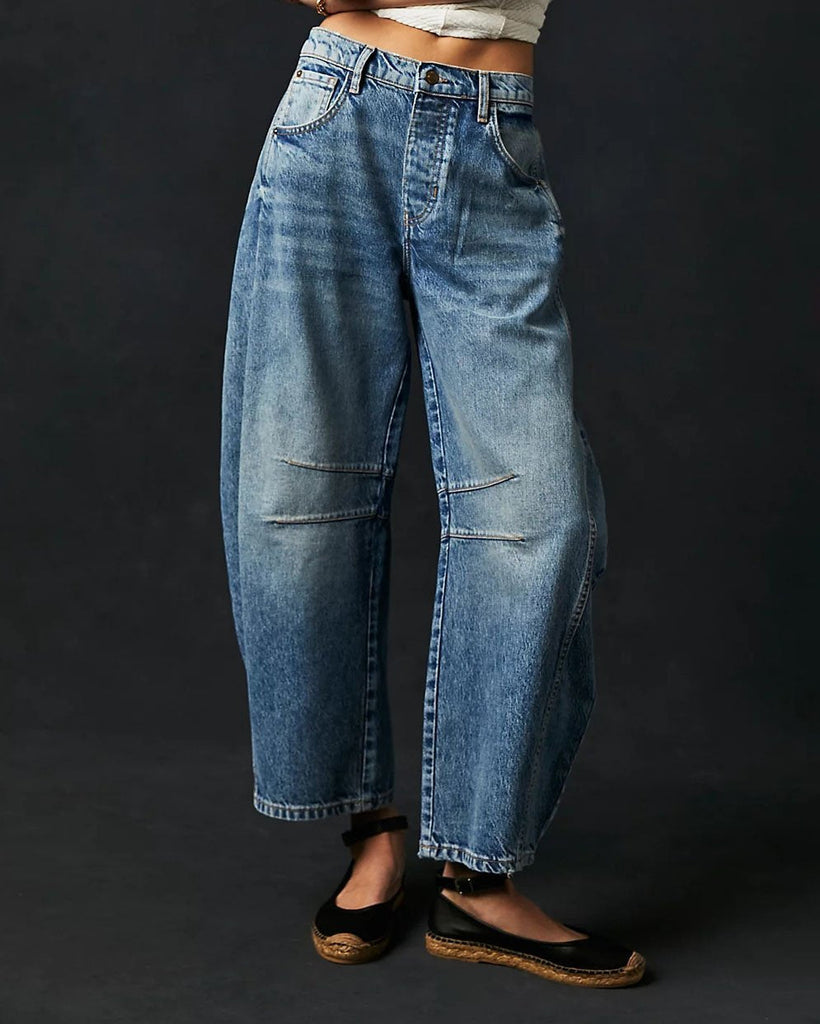 Simona - Mid Rise Barrel Jeans für Damen