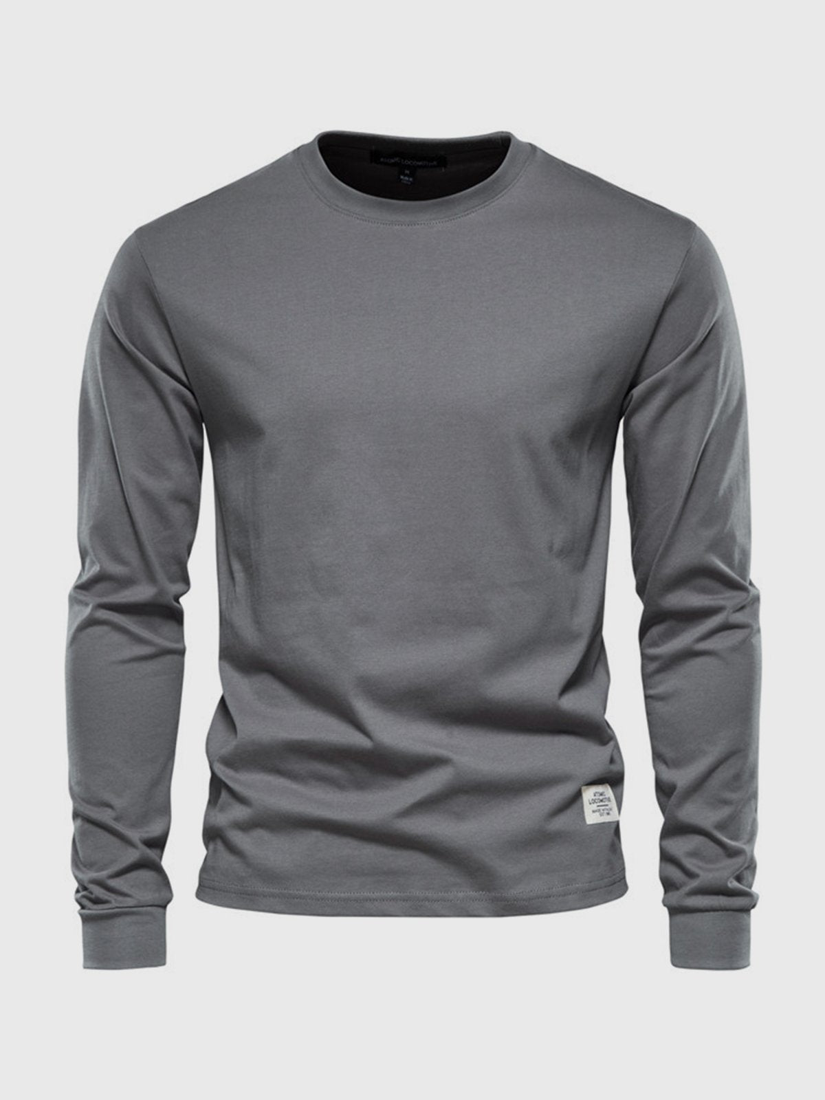 Garvan - Herren Baumwoll-Langarmshirt mit Rundhalsausschnitt