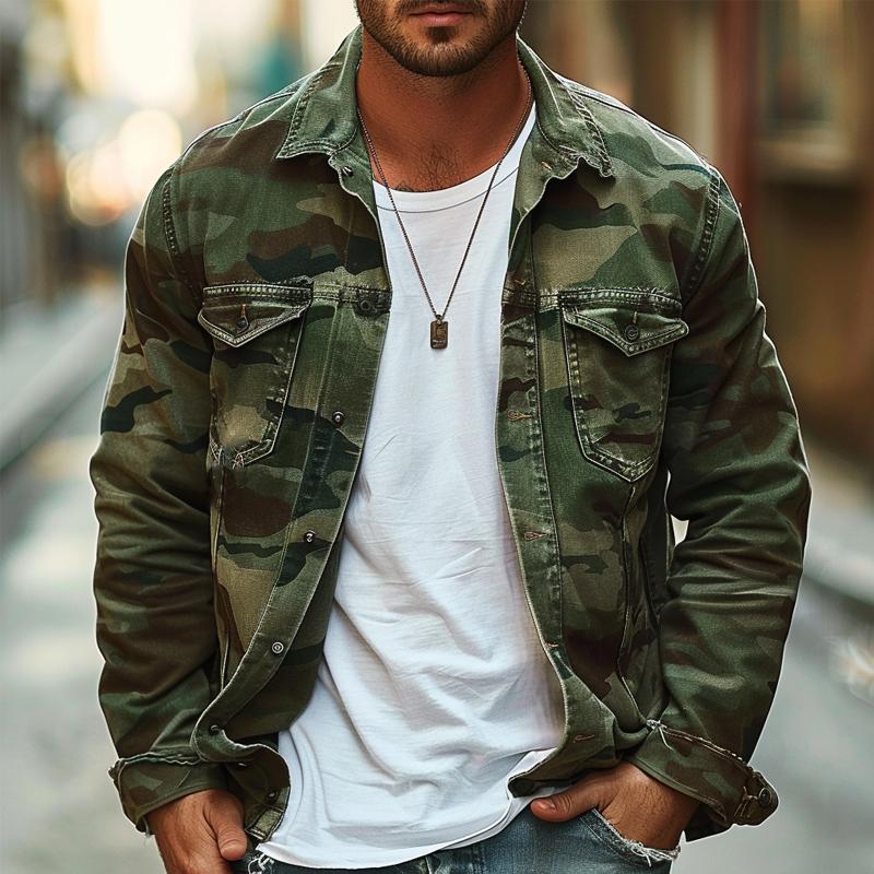 Moderne, robuste, stylische Camo-Jacke für Herren