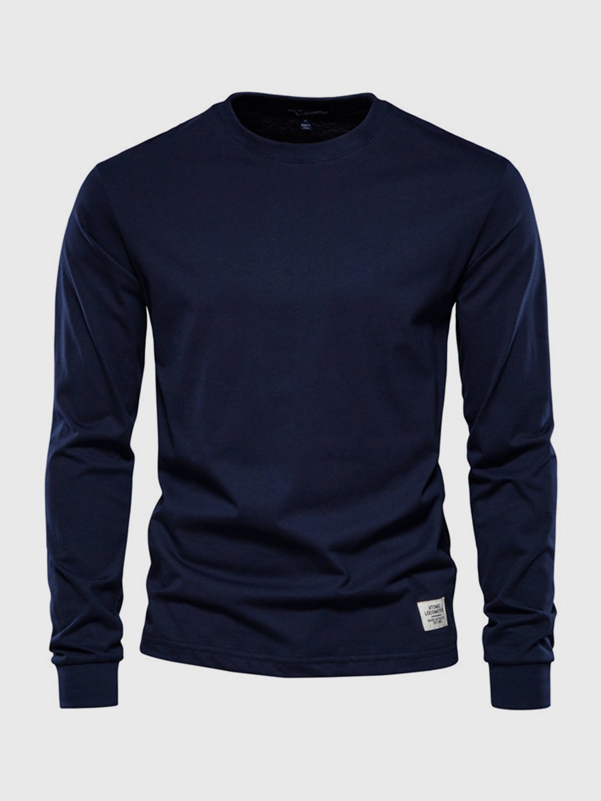 Garvan - Herren Baumwoll-Langarmshirt mit Rundhalsausschnitt
