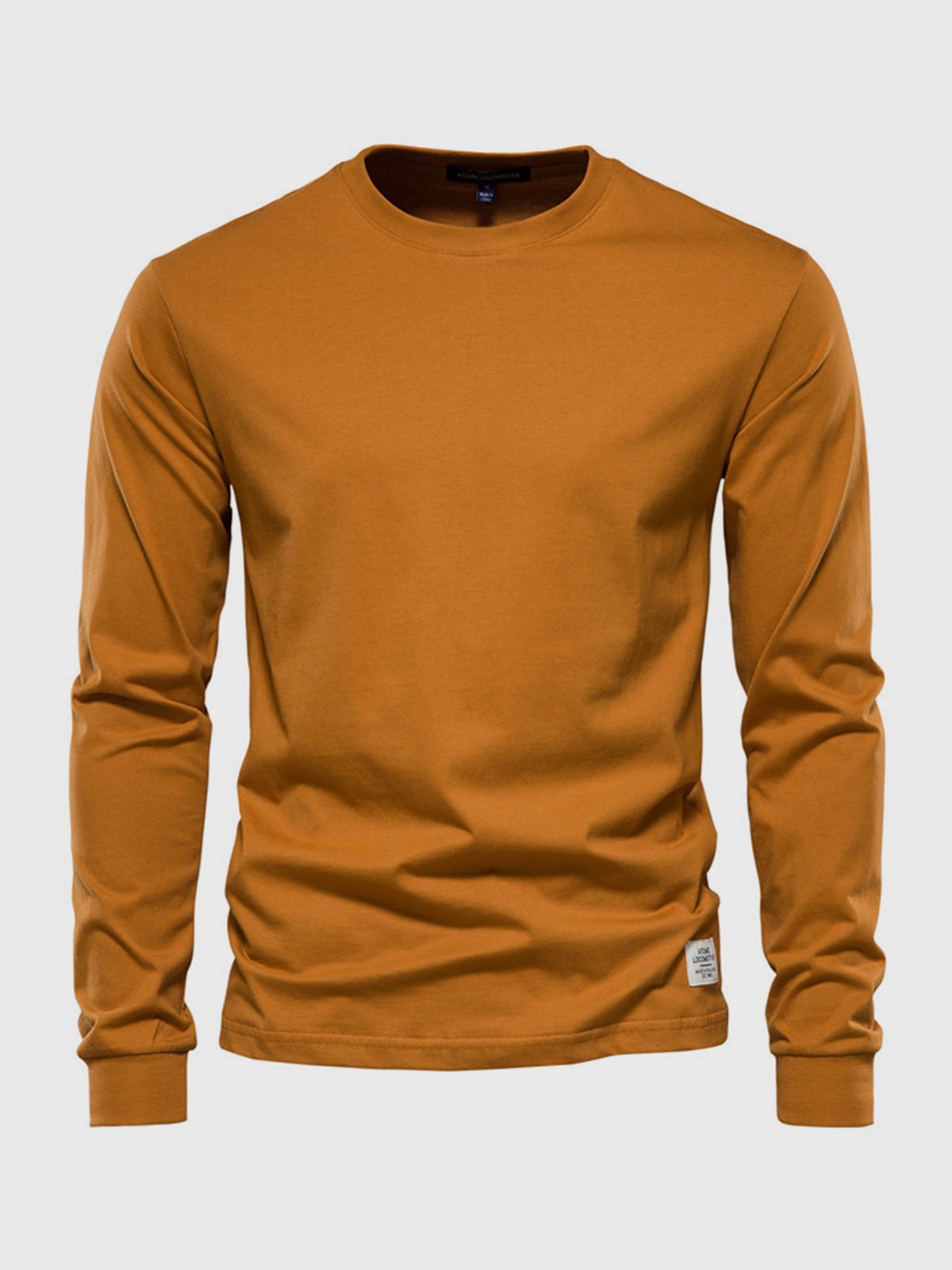 Garvan - Herren Baumwoll-Langarmshirt mit Rundhalsausschnitt