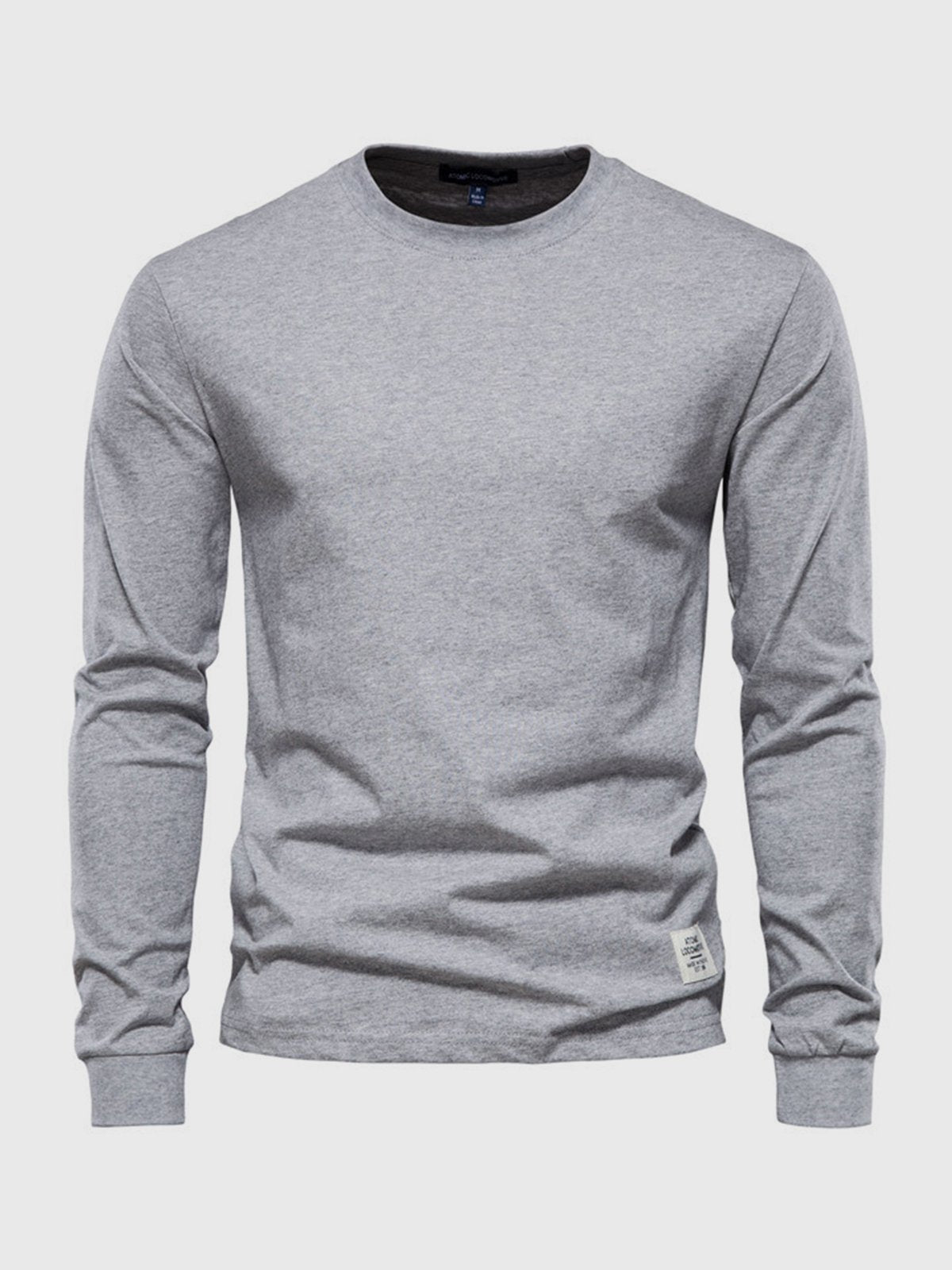 Garvan - Herren Baumwoll-Langarmshirt mit Rundhalsausschnitt