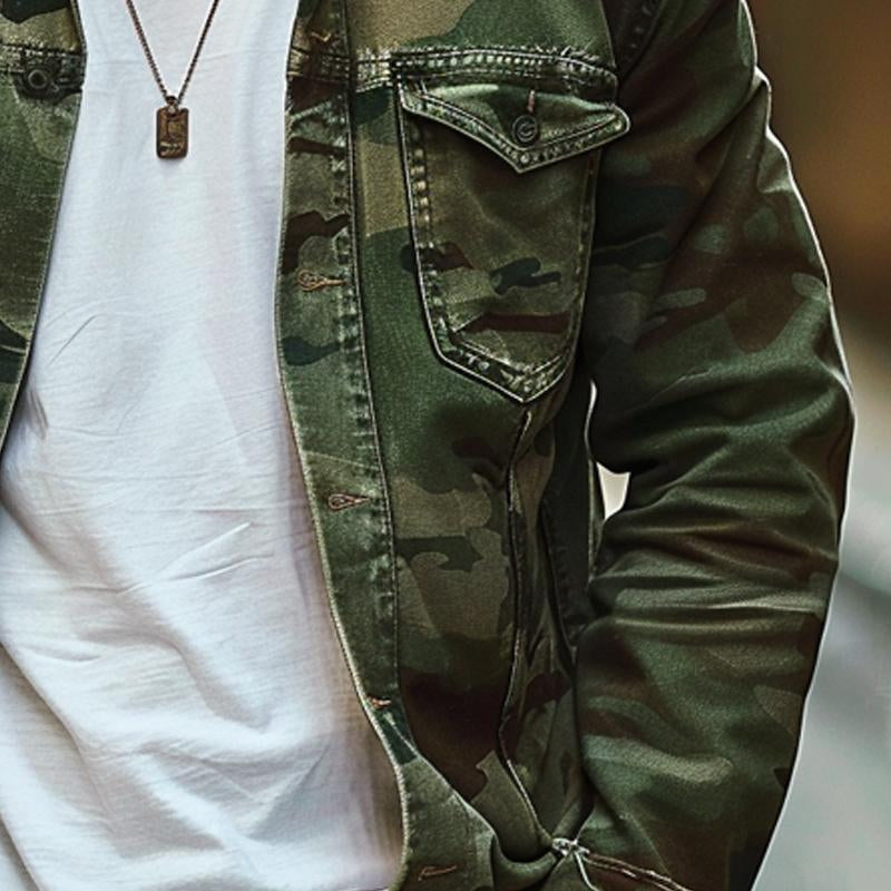 Moderne, robuste, stylische Camo-Jacke für Herren