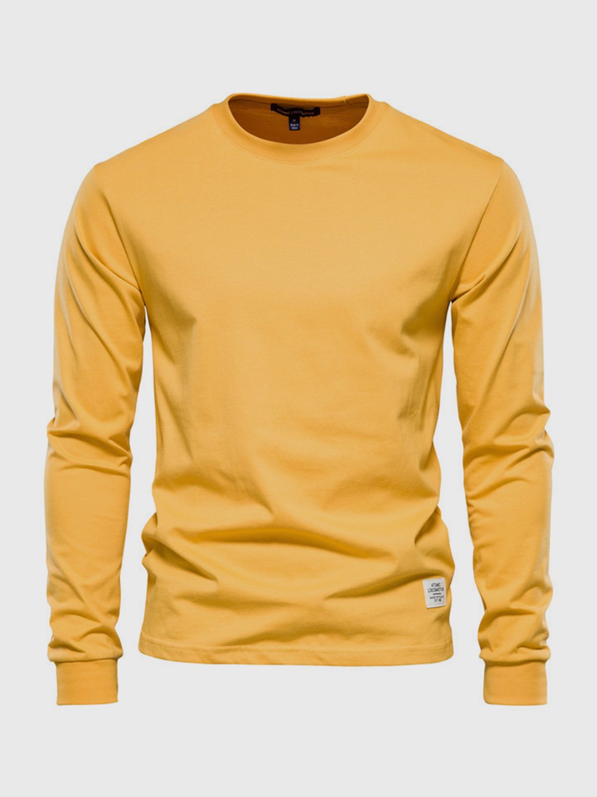 Garvan - Herren Baumwoll-Langarmshirt mit Rundhalsausschnitt