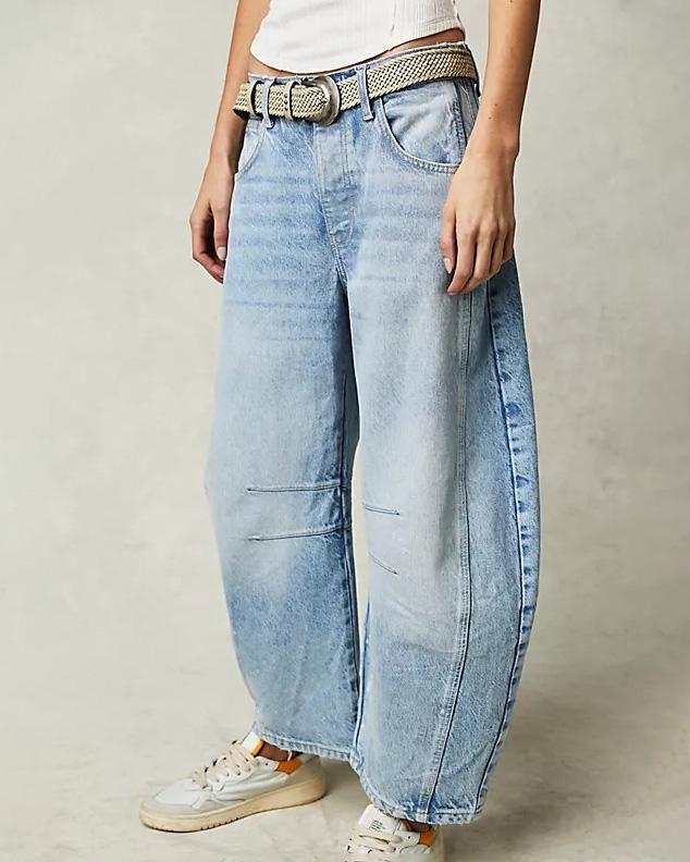 Simona - Mid Rise Barrel Jeans für Damen