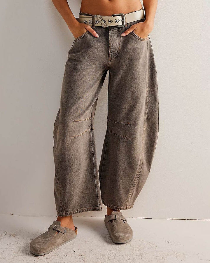 Simona - Mid Rise Barrel Jeans für Damen