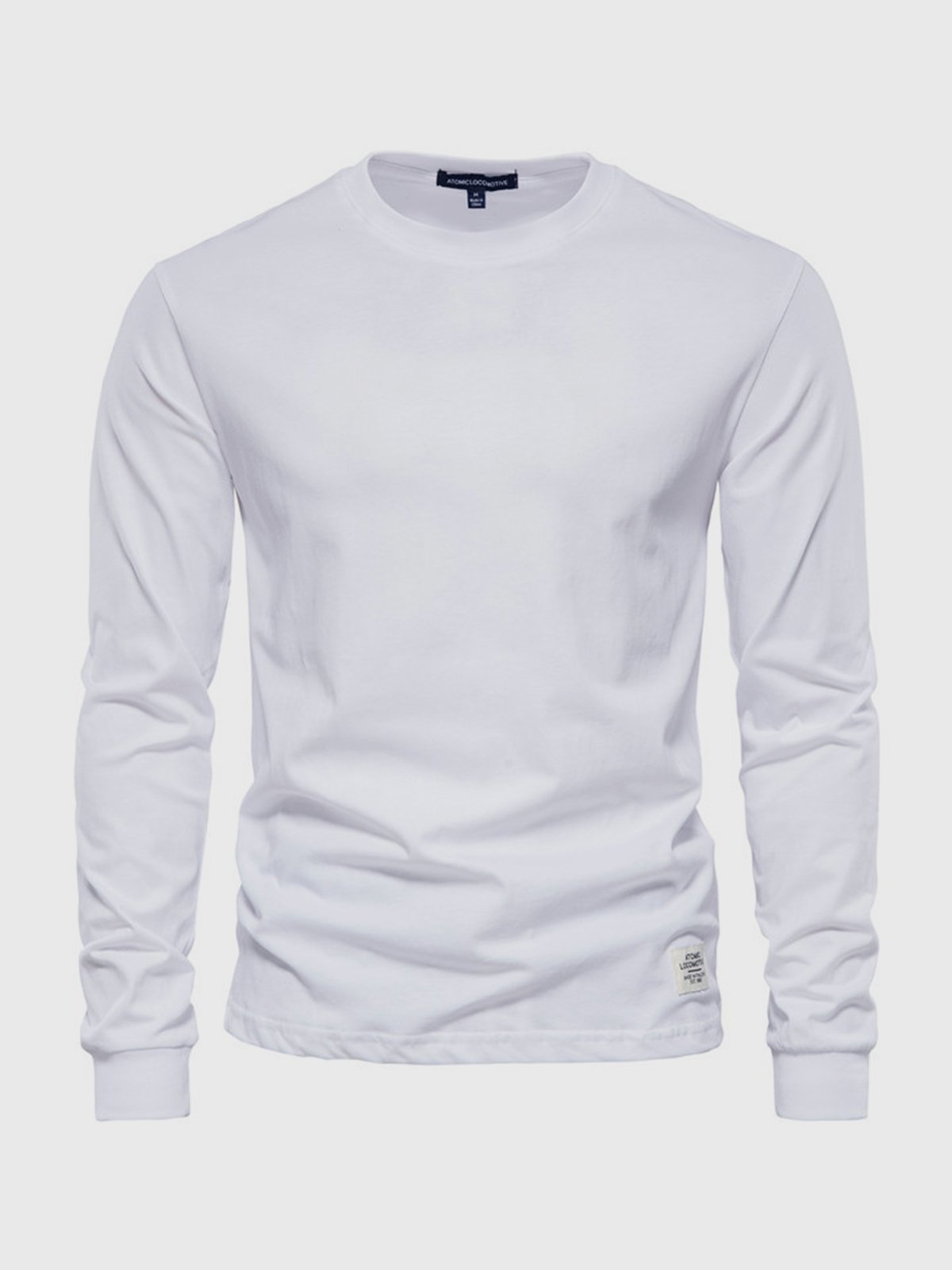 Garvan - Herren Baumwoll-Langarmshirt mit Rundhalsausschnitt