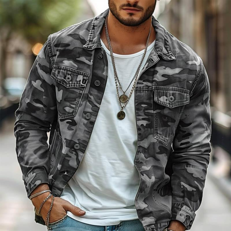 Moderne, robuste, stylische Camo-Jacke für Herren