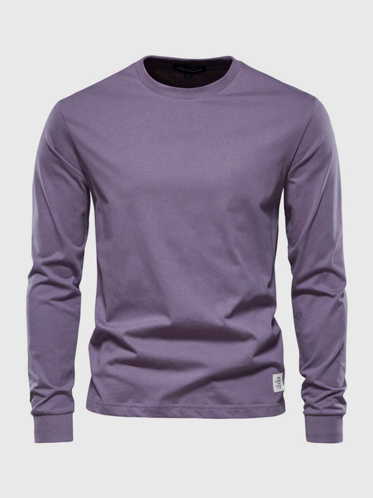 Garvan - Herren Baumwoll-Langarmshirt mit Rundhalsausschnitt