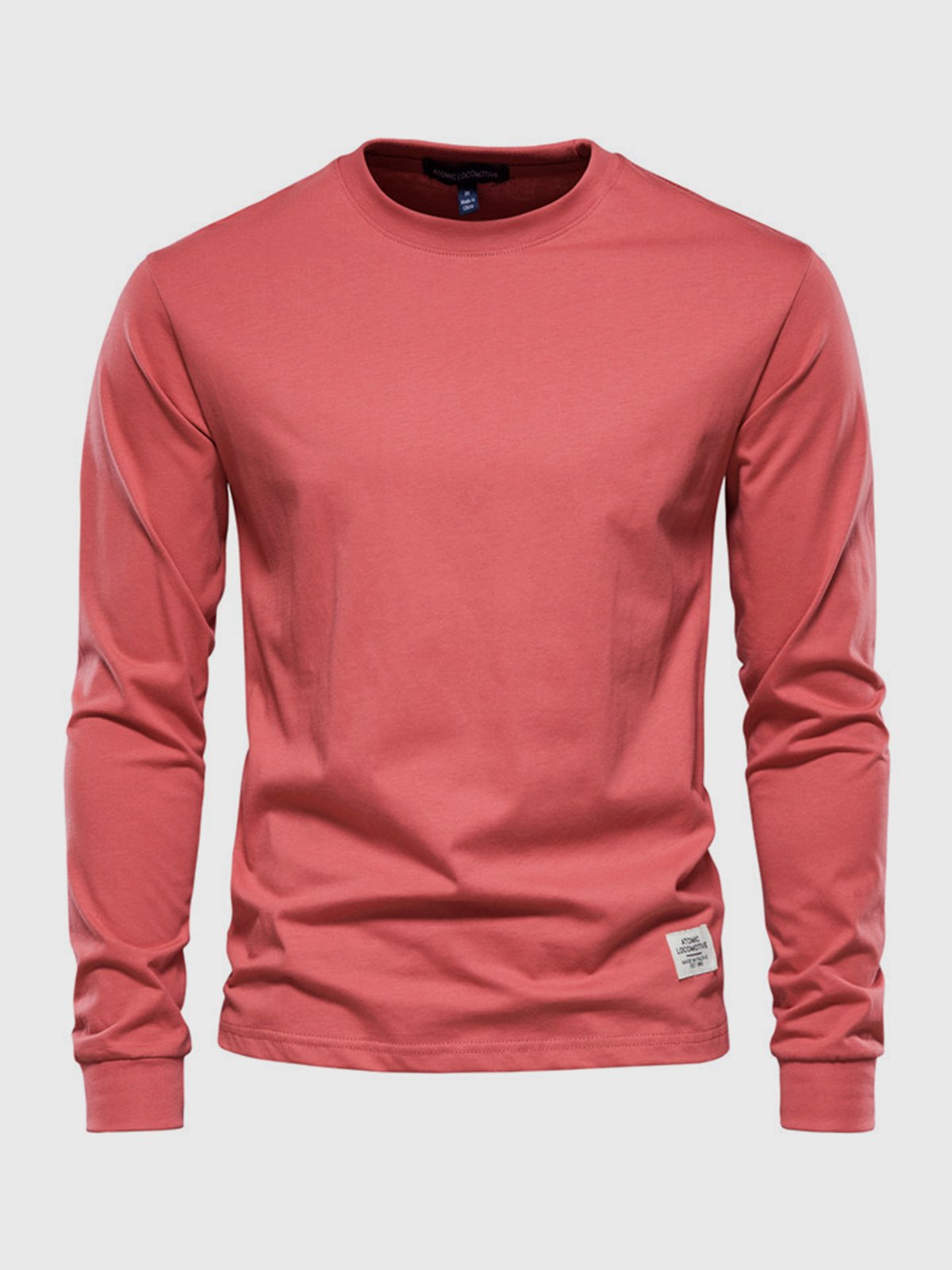 Garvan - Herren Baumwoll-Langarmshirt mit Rundhalsausschnitt