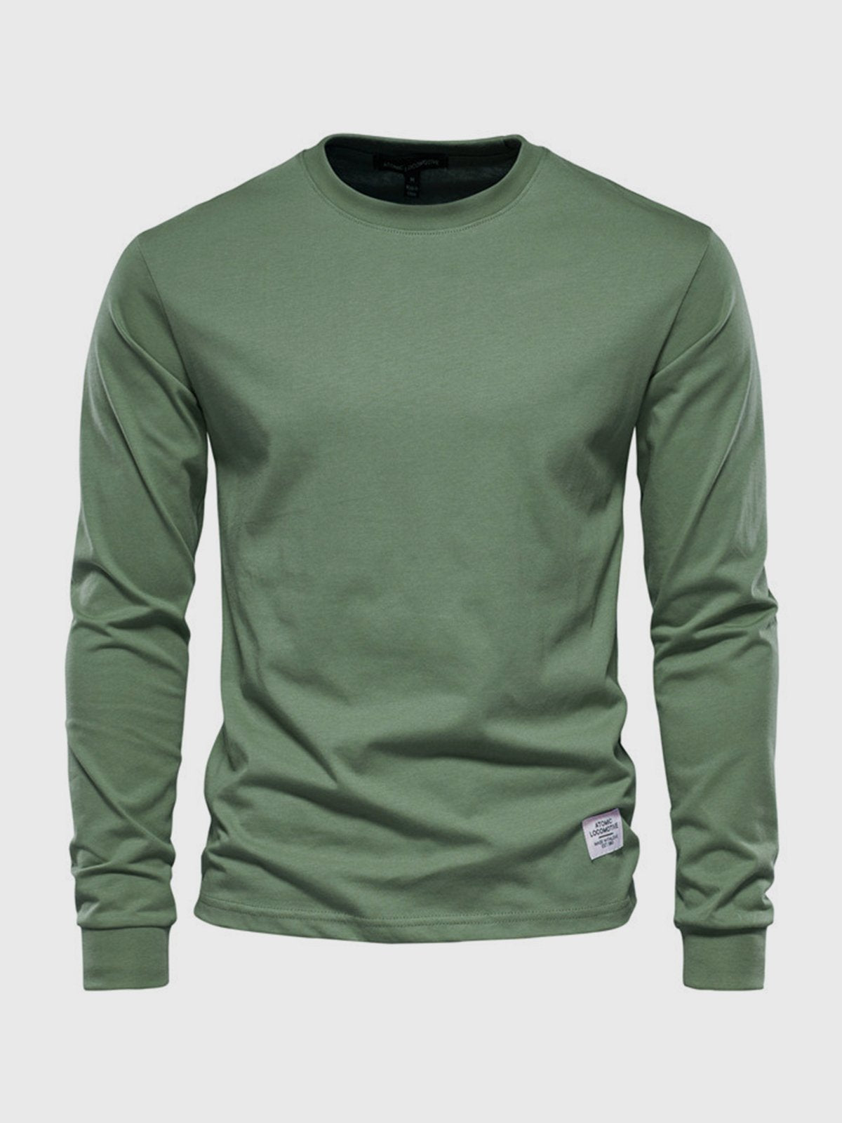 Garvan - Herren Baumwoll-Langarmshirt mit Rundhalsausschnitt
